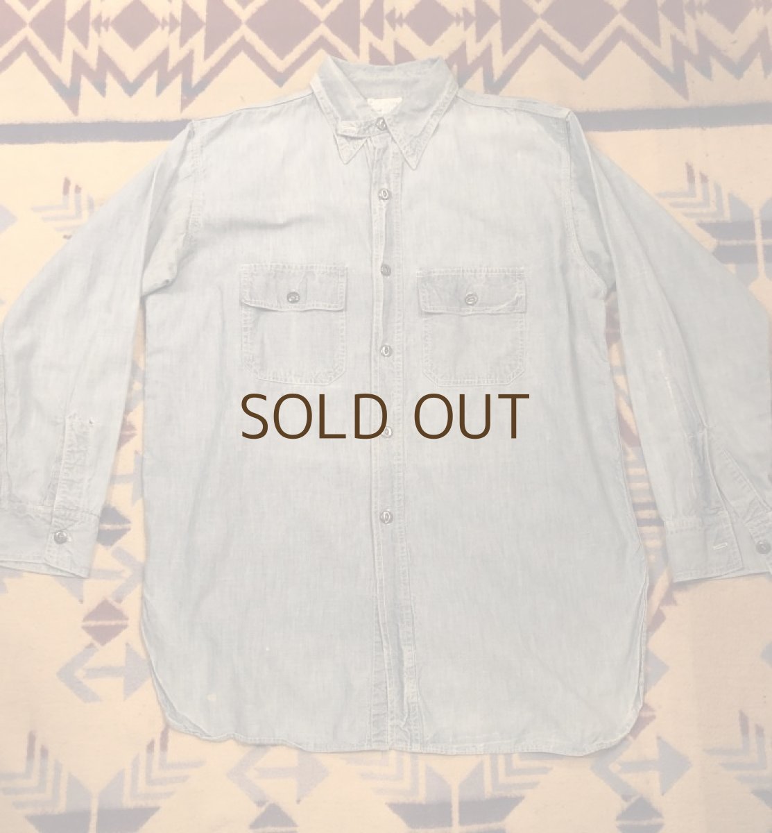 画像3: 30s Chin Strap Blue Chambray (3)