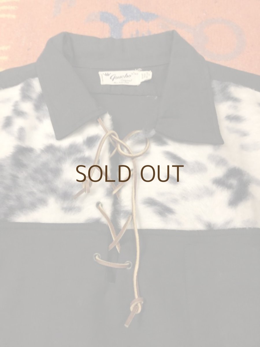 画像2: 50s 黒×白　Lace Up シャツ (2)