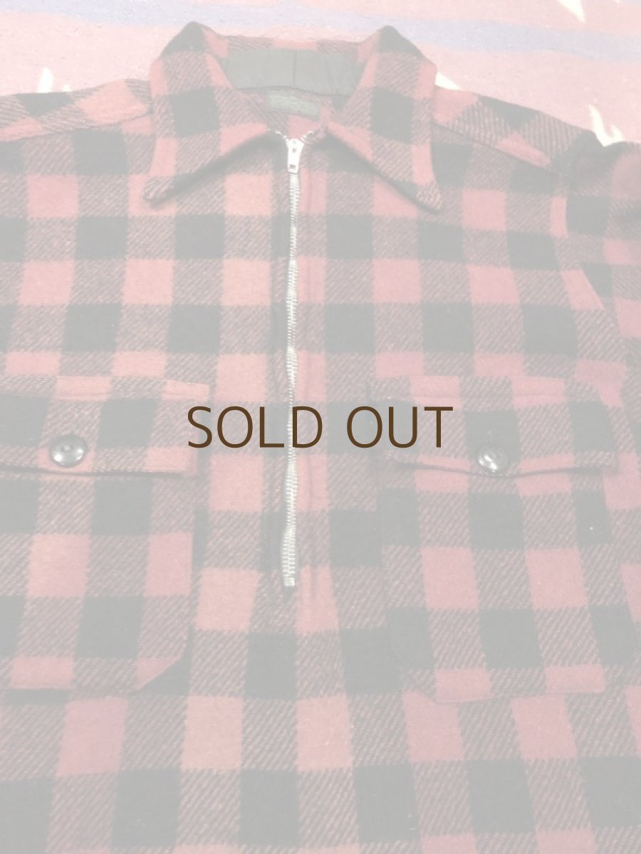 画像2: 3~40s Montgomery Ward  Half Zip  Wool Shirt (2)