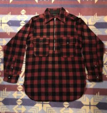 画像1: 3~40s Montgomery Ward  Half Zip  Wool Shirt (1)